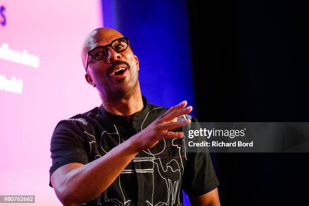 Common speaks during the 'Hollywood Meets Madison Ave' Blk-Ops session during the Cannes Lions Festival 2018 on June 21, 2018 in Cannes, France.