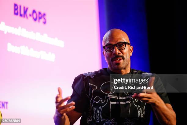 Common speaks during the 'Hollywood Meets Madison Ave' Blk-Ops session during the Cannes Lions Festival 2018 on June 21, 2018 in Cannes, France.