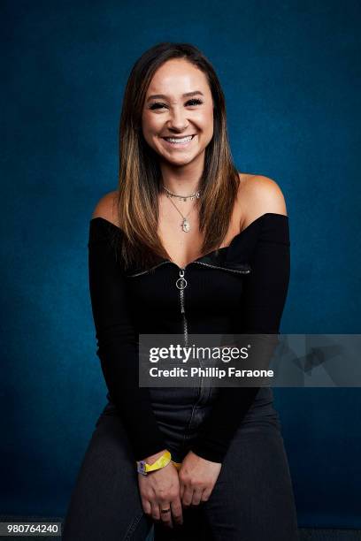 Franny Arrietta poses for a portrait at the Getty Images Portrait Studio at the 9th Annual VidCon US at Anaheim Convention Center on June 21, 2018 in...