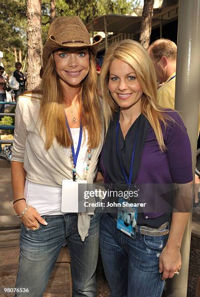 Actresses Denise Richards and Candace Cameron Bure attend the launch of the Polar Bear Plunge at the World Famous San Diego Zoo on March 26, 2010 in...