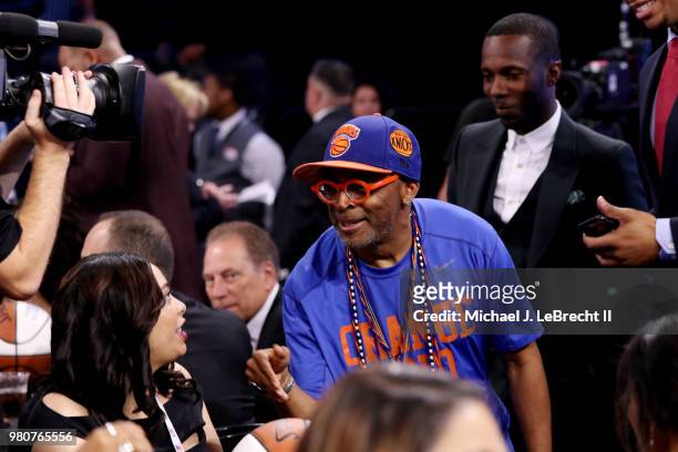 Spike Lee enjoys the NBA Draft on June 21, 2018 at Barclays Center during the 2018 NBA Draft in Brooklyn, New York. NOTE TO USER: User expressly...