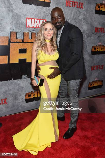 Mike Colter and Iva Colter attend the "Luke Cage" Season 2 premiere at The Edison Ballroom on June 21, 2018 in New York City.