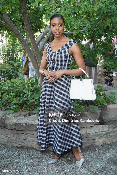 Condola Rashad attends as Michael Kors and the New York Restoration Project Celebrate The Opening Of The Essex Street Community Garden on June 21,...