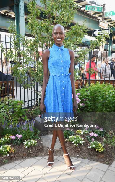 Ajak Deng attends as Michael Kors and the New York Restoration Project Celebrate The Opening Of The Essex Street Community Garden on June 21, 2018 in...