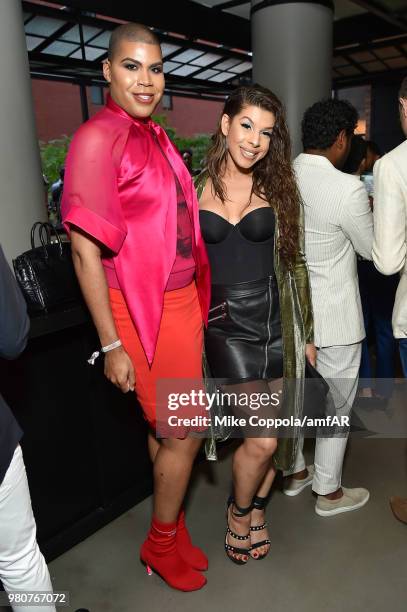 Hailie Sahar and EJ Johnson attends the amfAR GenCure Solstice 2018 on June 21, 2018 in New York City.