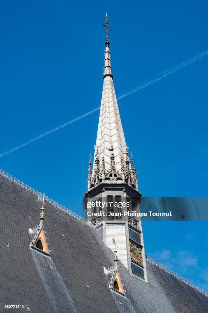 Typical Roof of the former almshouse of Beaune, Hospices de Beaune, Burgundy, Bourgogne, France
