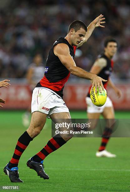 Brent Stanton of the Bombers in action during the round one AFL match between the Geelong Cats and the Essendon Bombers at Melbourne Cricket Ground...