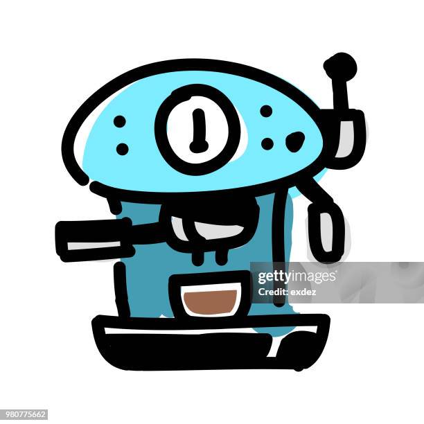 espresso maker icon - making coffee stock illustrations