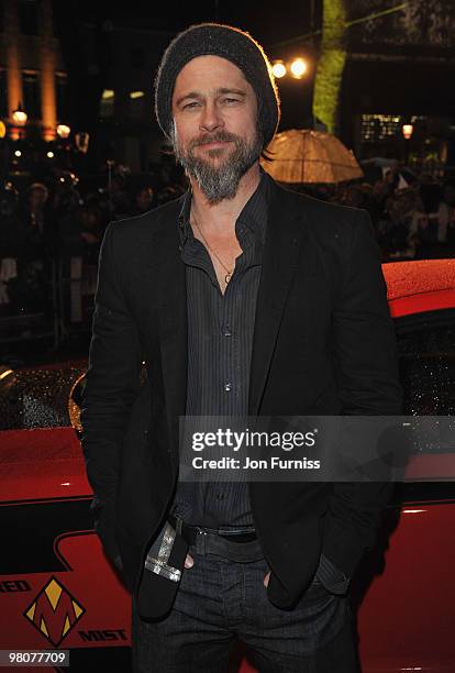 Producer Brad Pitt attends the 'Kick Ass' European film premiere at the Empire, Leicester Square on March 22, 2010 in London, England.