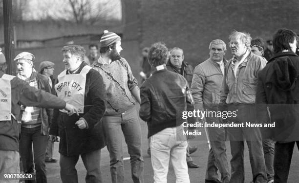 Derry City violence after the match with Bohemians at Dalymount Park, .