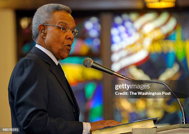 Paying Tribute to Dr. James E. Cheek is Carl E. Anderson, Ed.D., Vice President of Student Affairs, Emeritus on March 26, 2010.