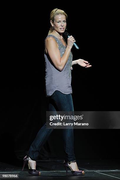 Chelsea Handler performs at Fillmore Miami Beach on March 26, 2010 in Miami Beach, Florida.