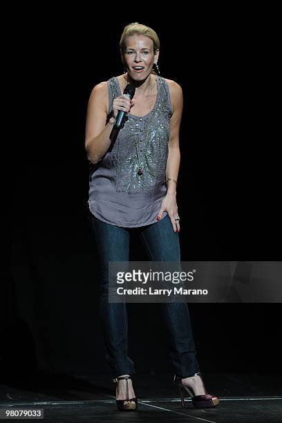 Chelsea Handler performs at Fillmore Miami Beach on March 26, 2010 in Miami Beach, Florida.