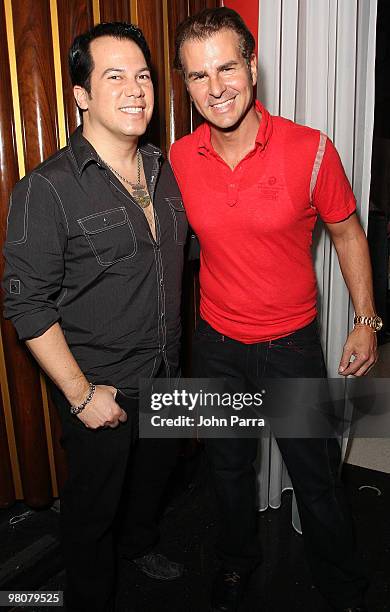 Charlie Lapson and Vincent De Paul attend the after party for Rock Media Fashion Week Miami Beach at Eden Roc Renaissance on March 26, 2010 in Miami...