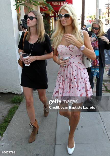 Nicky Hilton and Paris Hilton are seen on March 26, 2010 in Los Angeles, California.