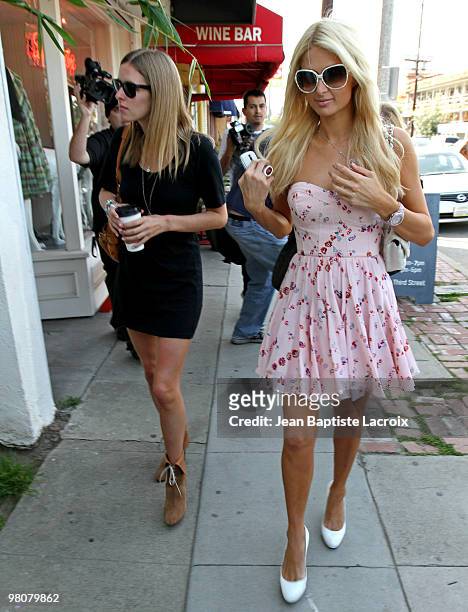 Nicky Hilton and Paris Hilton are seen on March 26, 2010 in Los Angeles, California.