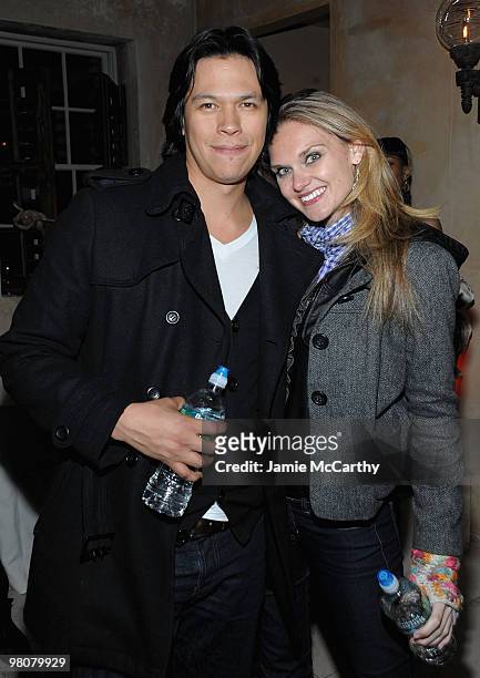 Chaske Spencer and Autumn Ready Potter attend the UFC 111 party at 632 Hudson on March 26, 2010 in New York City.