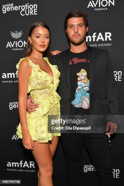 Nora Gjieli and Andrew Warren attend the amfAR GenCure Solstice 2018 on June 21, 2018 in New York City.