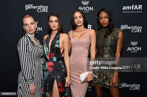 Mery Racauchi, Sofia Resing, Marianne Fonseca and Afiya Bennett attends the amfAR GenCure Solstice 2018 on June 21, 2018 in New York City.