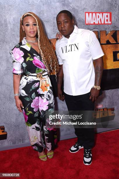 Faith Evans and Jadakiss attend the Netflix Original Series Marvel's Luke Cage Season 2 New York City Premiere on June 21, 2018 in New York City.