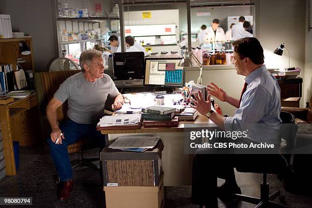From left: Harrison Ford as Dr. Robert Stonehill and Brendan Fraser as John Crowley in CBS Films' Extraordinary Measures.