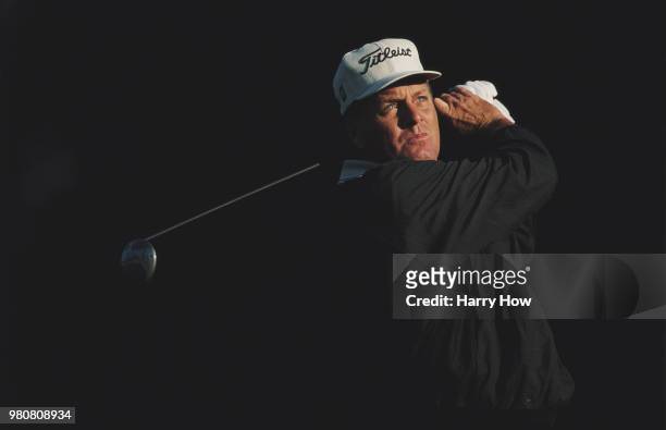 Keith Fergus of the United States follows his shot during the Canadian Open golf tournament on 11 September 1998 at the Glen Abbey Golf Course,...