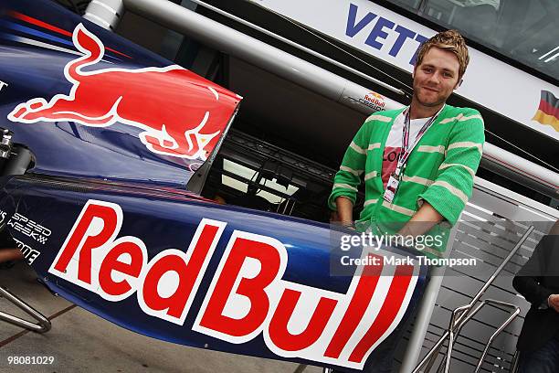 Singer Brian McFadden is seen during qualifying for the Australian Formula One Grand Prix at the Albert Park Circuit on March 27, 2010 in Melbourne,...