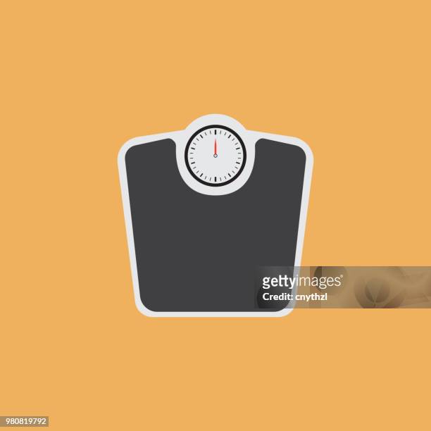 weight scales flat icon - weigh ins stock-grafiken, -clipart, -cartoons und -symbole