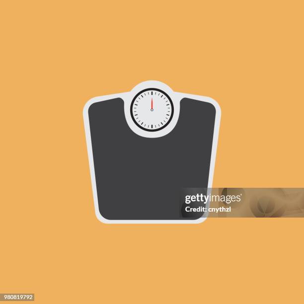 stockillustraties, clipart, cartoons en iconen met gewicht schalen platte pictogram - fat loss training