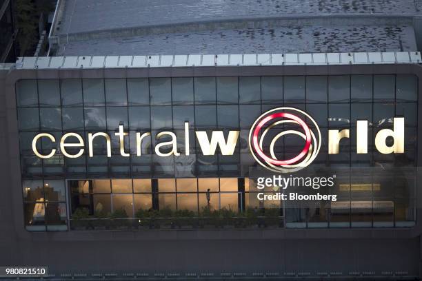 Signage for CentralWorld is displayed atop the shopping mall, operated by Central Pattana Pcl , in Bangkok, Thailand, on Saturday, June 16, 2018....
