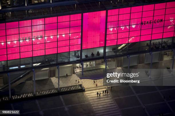 Nike Inc. Signage is displayed at the CentralWorld shopping mall, operated by Central Pattana Pcl , in Bangkok, Thailand, on Saturday, June 16, 2018....