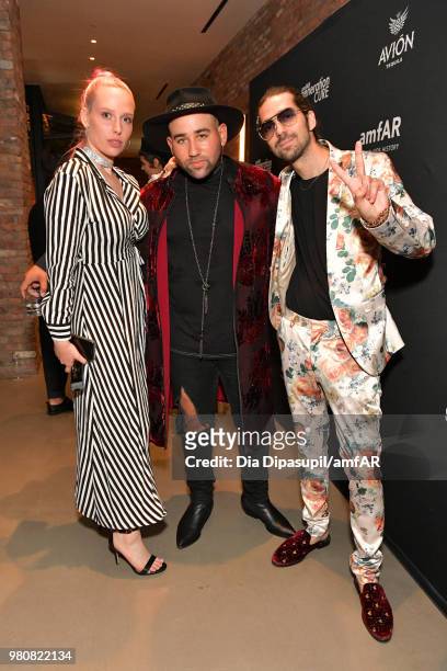 Mery Racauchi, Parson James and Jazmin Grace attends the amfAR GenCure Solstice 2018 on June 21, 2018 in New York City.
