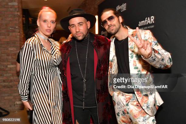 Mery Racauchi, Jazmin Grace and Parson James attend the amfAR GenCure Solstice 2018 on June 21, 2018 in New York City.