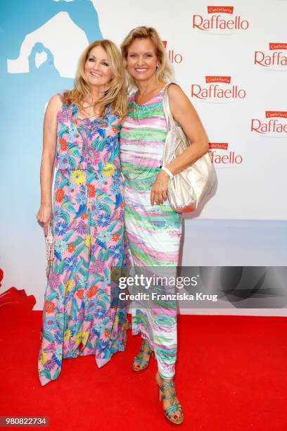 Frauke Ludowig and Carola Ferstl during the Raffaello Summer Day 2018 to celebrate the 28th anniversary of Raffaello at Villa von der Heydt on June...