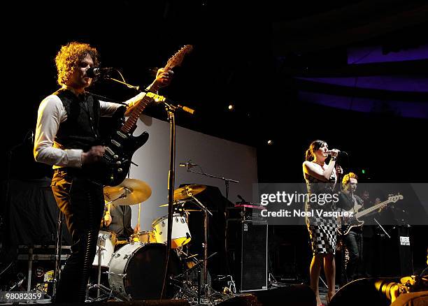 Jon Lawler, Lou Hickey and Lewis Gordon of the Codeine Velvet Club perform at the The Hollywood Palladium on March 26, 2010 in Hollywood, California.