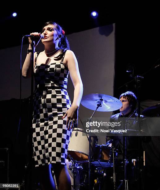 Lou Hickey and Ross McFarlane of the Codeine Velvet Club perform at the The Hollywood Palladium on March 26, 2010 in Hollywood, California.