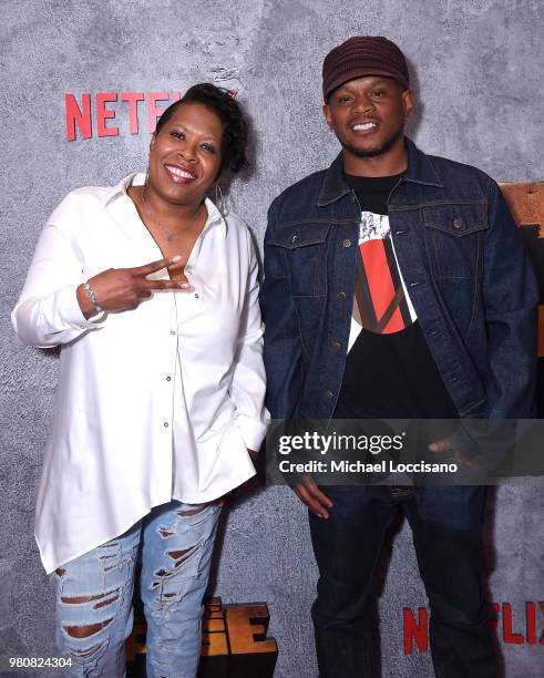 Heather B and Sway Calloway attend the Netflix Original Series Marvel's Luke Cage Season 2 New York City Premiere on June 21, 2018 in New York City.