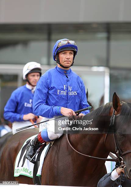 Frankie Dettori during the Dubai World Cup at the Maydan Racecourse on March 27, 2010 in Dubai, United Arab Emirates. Not only is the Dubai World cup...