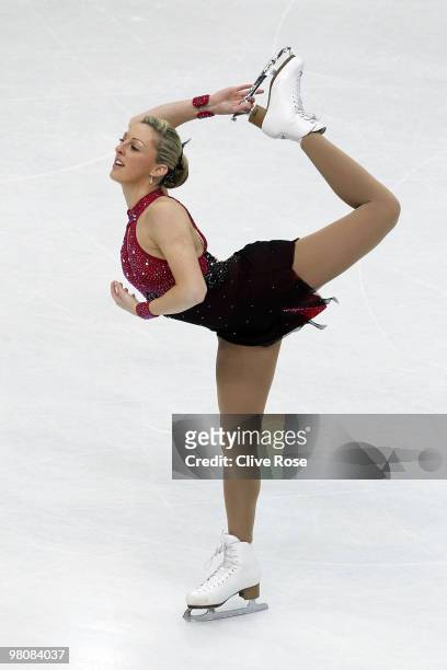 Jenna McCorkell of Great Britain competes in the Ladies Free Skate during the 2010 ISU World Figure Skating Championships on March 27, 2010 at the...