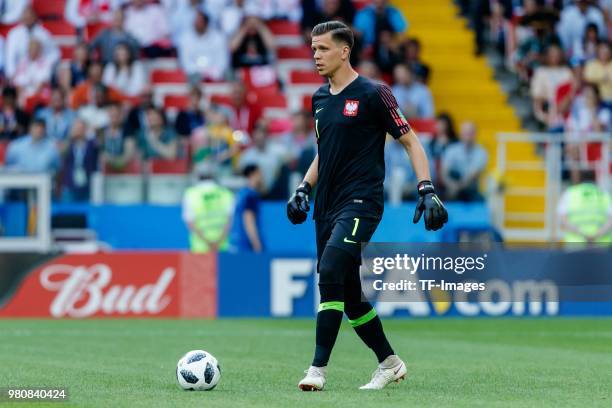 Goalkeeper Wojciech Szczesny of Poland controls the ball during the 2018 FIFA World Cup Russia group H match between Poland and Senegal at Spartak...