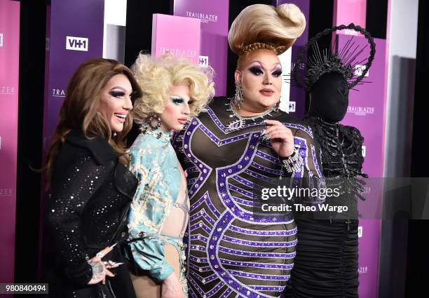 Presenters Kameron Michaels, Aquaria, Eureka O'Hara, Asia O'Hara attend VH1 Trailblazer Honors 2018 at The Cathedral of St. John the Divine on June...