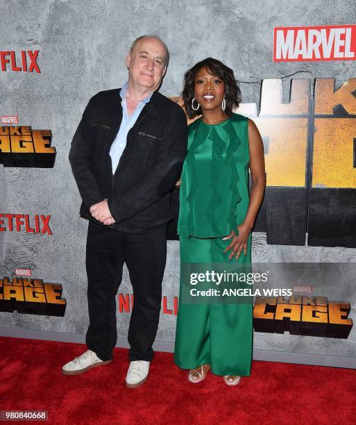 Film writer Jeph Loeb and US actress Alfre Woodard attend the Netflix Original Series Marvel's Luke Cage Season 2 New York City Premiere on June 21,...