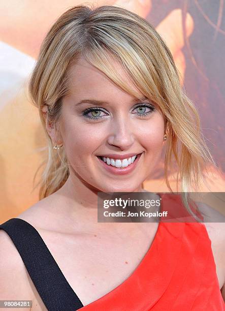 Actress Megan Park arrives at the Los Angeles Premiere "The Last Song" at ArcLight Cinemas on March 25, 2010 in Hollywood, California.