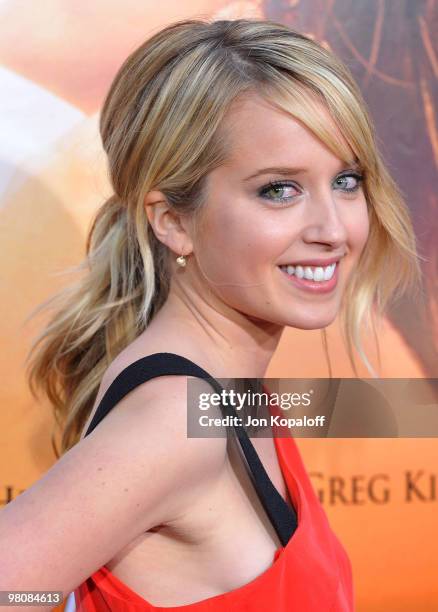 Actress Megan Park arrives at the Los Angeles Premiere "The Last Song" at ArcLight Cinemas on March 25, 2010 in Hollywood, California.