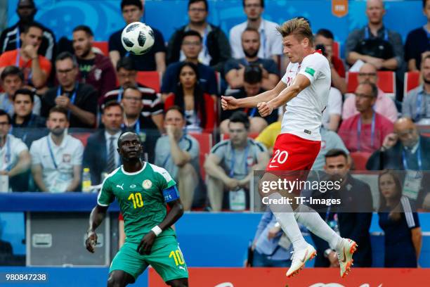 Lukasz Piszczek of Poland controls the ball during the 2018 FIFA World Cup Russia group H match between Poland and Senegal at Spartak Stadium on June...