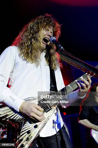 Musician/vocalist Dave Mustaine performs in concert with Megadeth at Stubb's Bar-B-Q on March 26, 2010 in Austin, Texas.