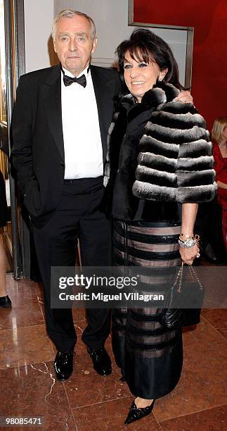 Erich Sixt and wife Regine attend the opening premiere 'Goetterdaemmerung' during the Salzburg Easter Festival on March 27, 2010 in Salzburg, Austria.