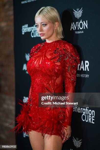 Caroline Vreeland attends amfAR GenCure Solstice 2018 at SECOND. On June 21, 2018 in New York City.