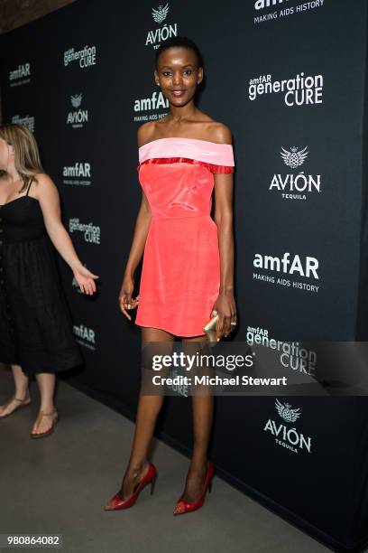 Flaviana Matata attends amfAR GenCure Solstice 2018 at SECOND. On June 21, 2018 in New York City.