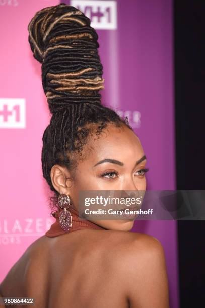 Actress Logan Browning attends the 2018 VH 1 Trailblazer Honors at Cathedral of St. John the Divine on June 21, 2018 in New York City.